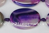 CAG1238 15.5 inches 25*35mm oval line agate gemstone beads