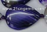 CAG1245 15.5 inches 30*40mm flat teardrop line agate gemstone beads