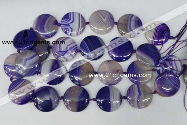 CAG1250 15.5 inches 30mm flat teardrop line agate gemstone beads