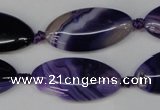 CAG1252 15.5 inches 15*30mm marquise line agate gemstone beads