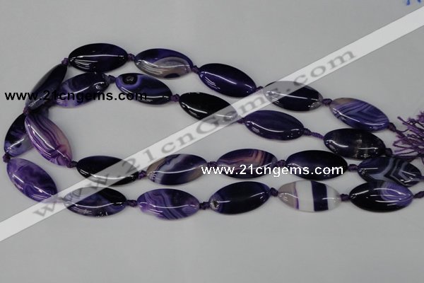 CAG1252 15.5 inches 15*30mm marquise line agate gemstone beads