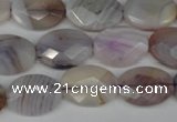 CAG1255 15.5 inches 13*18mm faceted oval line agate gemstone beads