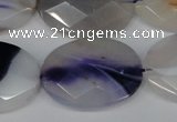 CAG1258 15.5 inches 20*30mm faceted oval line agate gemstone beads