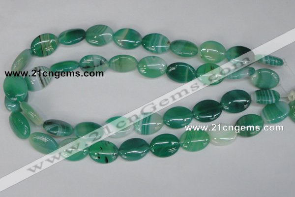 CAG1265 15.5 inches 13*18mm oval line agate gemstone beads