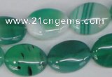 CAG1266 15.5 inches 15*20mm oval line agate gemstone beads