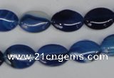 CAG1272 15.5 inches 10*14mm oval line agate gemstone beads