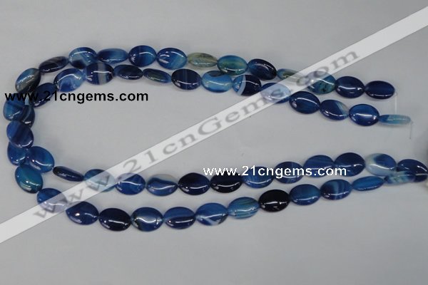 CAG1272 15.5 inches 10*14mm oval line agate gemstone beads