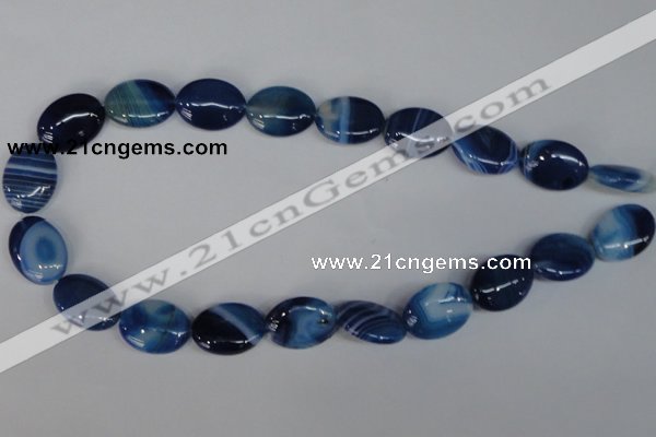 CAG1275 15.5 inches 15*20mm oval line agate gemstone beads