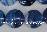 CAG1278 15.5 inches 20mm flat round line agate gemstone beads