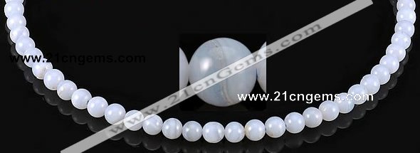 CAG128 6mm smooth round blue lace agate gemstone beads wholesale