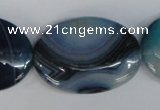 CAG1294 15.5 inches 25*35mm oval line agate gemstone beads