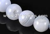 CAG130 12mm round blue lace agate gemstone beads Wholesale