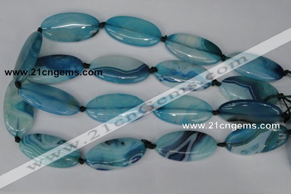 CAG1302 15.5 inches 20*38mm marquise line agate gemstone beads