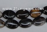 CAG1312 15.5 inches 10*14mm oval line agate gemstone beads