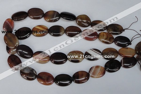 CAG1316 15.5 inches 18*25mm oval line agate gemstone beads