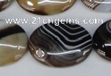 CAG1317 15.5 inches 22*30mm oval line agate gemstone beads