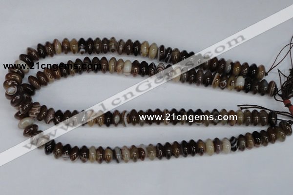 CAG1330 15.5 inches 6*12mm rondelle line agate gemstone beads