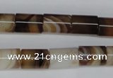 CAG1333 15.5 inches 10*14mm tube line agate gemstone beads