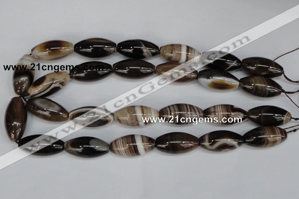 CAG1336 15.5 inches 15*30mm rice line agate gemstone beads