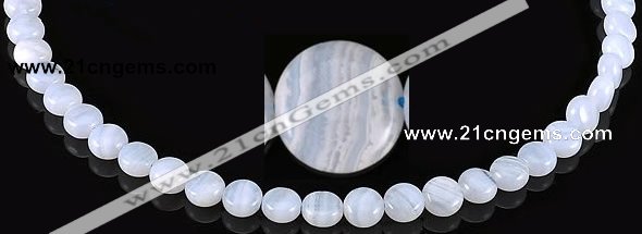 CAG134 5*8mm coin blue lace agate gemstone beads Wholesale