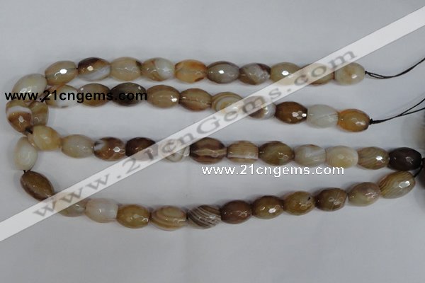 CAG1341 15.5 inches 12*16mm faceted rice line agate gemstone beads