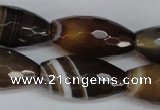 CAG1344 15.5 inches 15*30mm faceted rice line agate gemstone beads