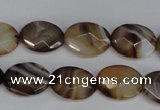 CAG1348 15.5 inches 12*16mm faceted oval line agate gemstone beads