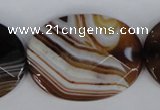 CAG1352 15.5 inches 30*40mm faceted oval line agate gemstone beads