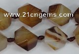 CAG1357 15.5 inches 16*18mm faceted nuggets line agate gemstone beads