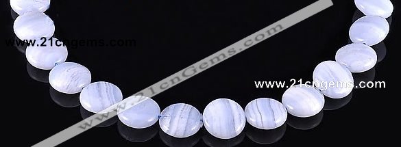 CAG136 coin shape blue lace agate 7*16mm gemstone bead Wholesale