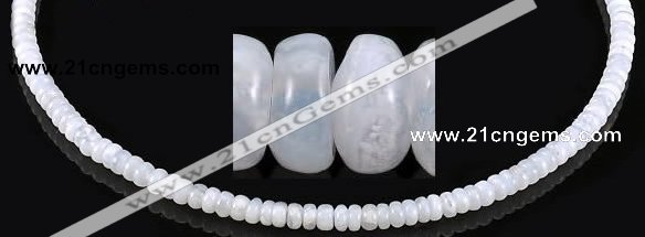 CAG137 3*5mm rondelle blue lace agate gemstone beads Wholesale