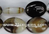 CAG1375 15.5 inches 18*25mm oval line agate gemstone beads