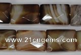 CAG1390 15.5 inches 15*20mm faceted rectangle line agate gemstone beads