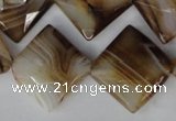 CAG1395 15.5 inches 20*20mm faceted diamond line agate gemstone beads