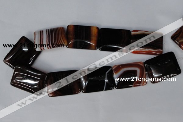 CAG1398 15.5 inches 30*40mm rectangle line agate gemstone beads