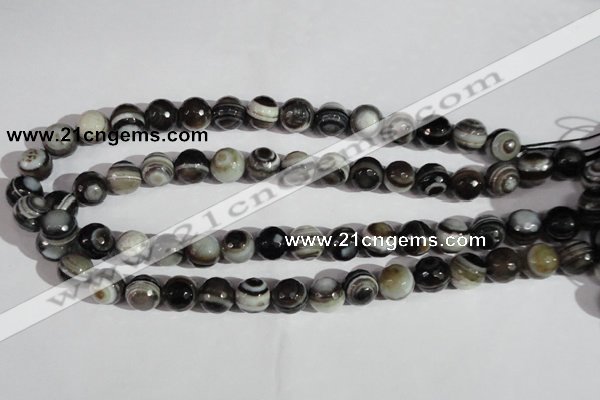 CAG1405 15.5 inches 12mm faceted round line agate gemstone beads