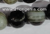 CAG1409 15.5 inches 20mm faceted round line agate gemstone beads