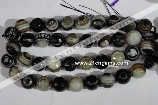 CAG1409 15.5 inches 20mm faceted round line agate gemstone beads