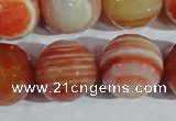 CAG1410 15.5 inches 20mm faceted round line agate gemstone beads