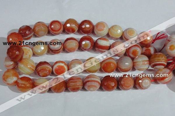 CAG1410 15.5 inches 20mm faceted round line agate gemstone beads