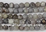 CAG1421 15.5 inches 6mm faceted round silver needle agate beads