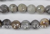 CAG1433 15.5 inches 10mm faceted round bamboo leaf agate beads