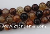 CAG1440 15.5 inches 8mm round dragon veins agate beads