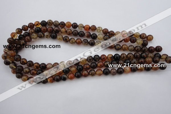 CAG1440 15.5 inches 8mm round dragon veins agate beads