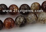 CAG1442 15.5 inches 14mm round dragon veins agate beads