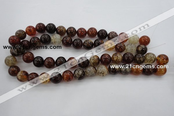 CAG1442 15.5 inches 14mm round dragon veins agate beads