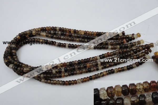 CAG1443 15.5 inches 3*6mm rondelle dragon veins agate beads