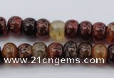 CAG1444 15.5 inches 8*12mm rondelle dragon veins agate beads