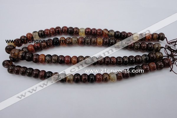 CAG1444 15.5 inches 8*12mm rondelle dragon veins agate beads