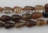 CAG1445 15.5 inches 8*12mm teardrop dragon veins agate beads